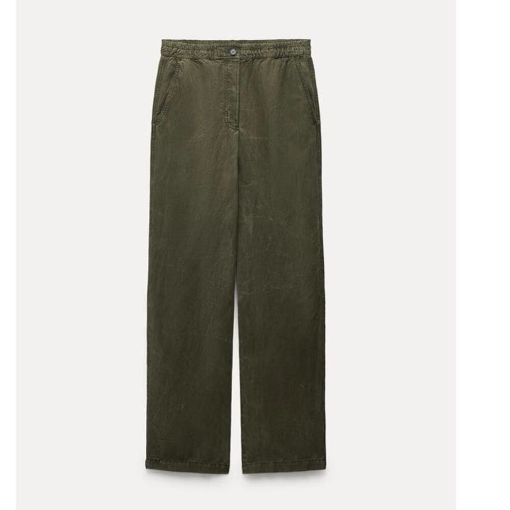 Zara Khaki Lyocell Trouser Pant size XS